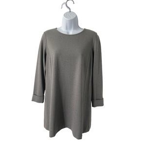 J Jill Gray Long  Sleeves Speckled Ponte‎ Tunic Sweater XS